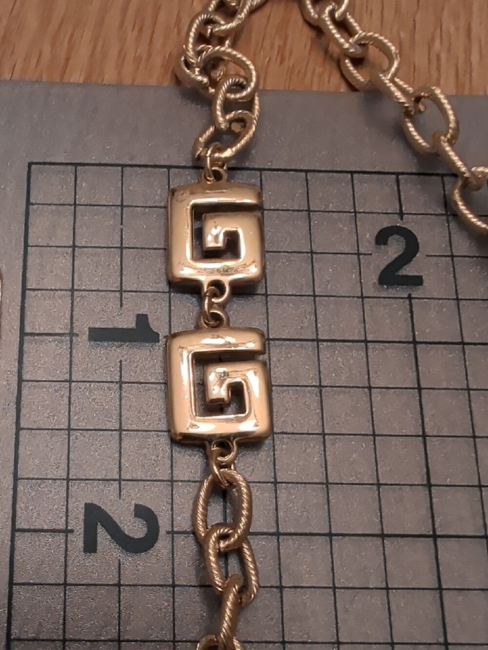 Trifari Gold Greek Key Extra Long Chunky Necklace - Picture 4 of 8